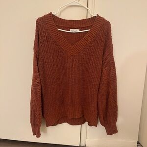 American Eagle Outfitters Rust V-Neck Sweater